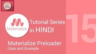 Materialize css tutorial in hindi - Preloader, Progress bar