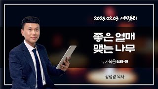 [새벽큐티] 25.02.03 좋은 열매 맺는 나무 | 누가복음 6장 39-49절 | 큐티인 | 순복음아름다운교회 | 강성광목사