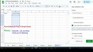 How to Prevent Duplicate Entry in Google Sheets