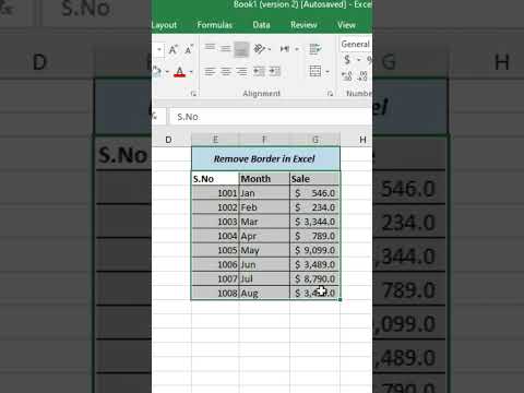 how to remove border in excel #shorts #excel #shortcut