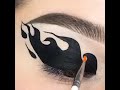 amazing black eyeshadow red outline fire🔥 style eye makeup tutorial....