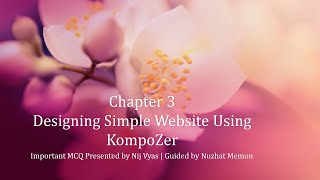 Std 12 Computer Chapter 3 Designing Simple Website Using KompoZer Important MCQs