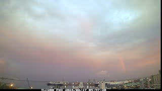 朝焼け🌈虹💚 0817タイムラプス2024年  沖縄県 那覇市 Time Lapse Okinawa Naha　＃雲の動き