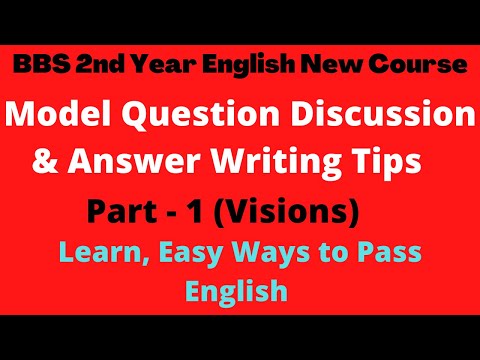 English Model Question Answer (Visions) BBS 2nd Year English New Course ...