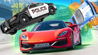 I Used SUPERPOWERS To Cause Massive Highway Crashes in BeamNG Drive Mods!