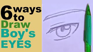 How to draw Anime Boy's Eyes - 6 different types