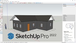 Sketchup Pro 2022 Tutorial For Beginner - Making Houses For Beginners - Basic Tutorial