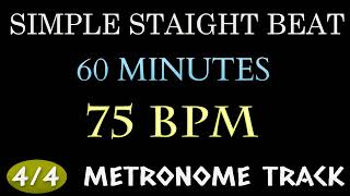 75 BPM Drum Loop - 1 HOUR ~ 4/4 Metronome Beat | Simple Straight Beat - Practice Tool - Drum Beat