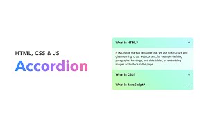 Custom Accordion with HTML, CSS and JavaScript