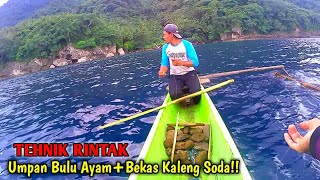 Tehnik Rintak..!! Mancing di Laut Dalam Pake Umpan Bulu Ayam+bekas Kaleng Soda