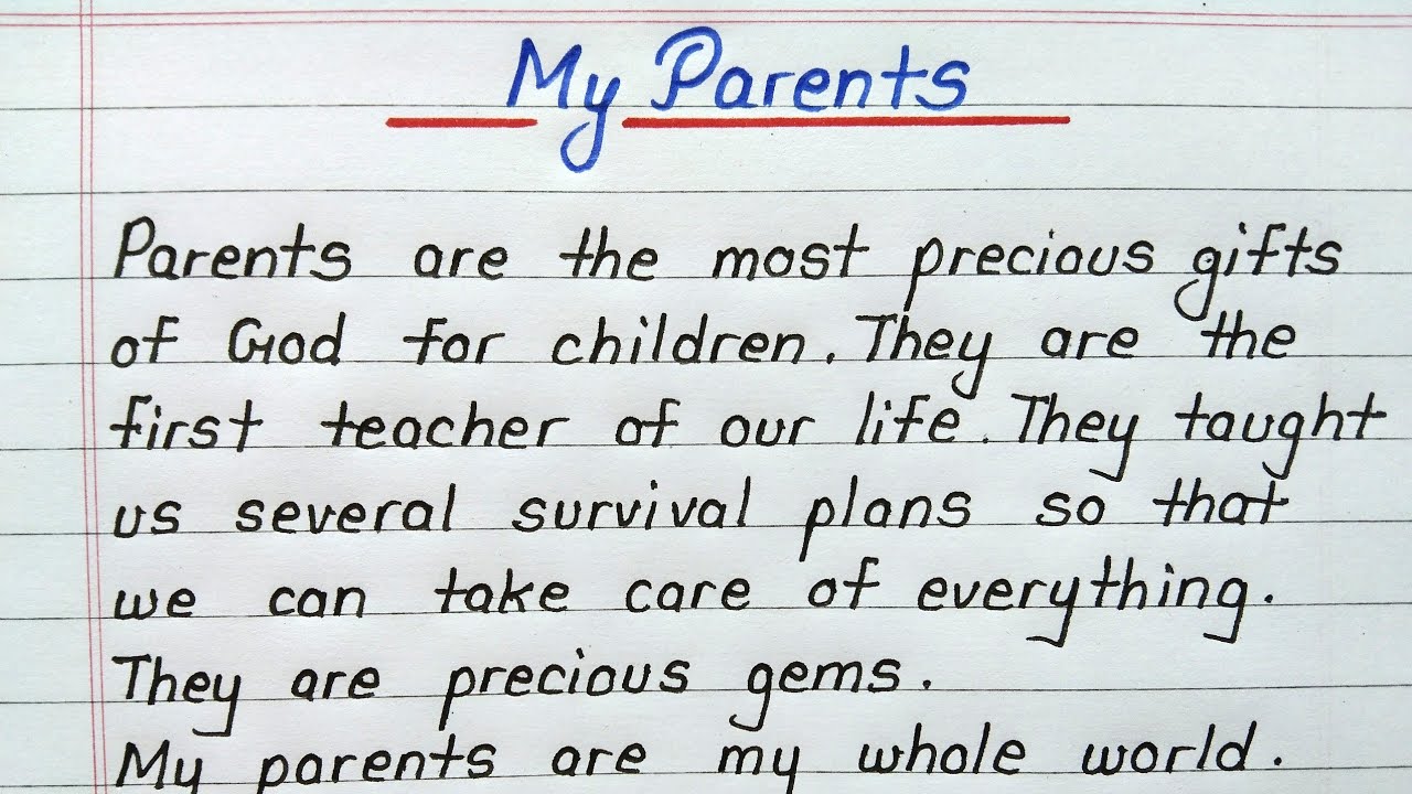 My Parents Essay In English || Essay On My Parents In English - YouTube