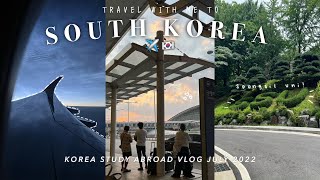 study abroad south korea vlog 🛫pt. 1: travel, airport, soongsil uni, summer, july 2022