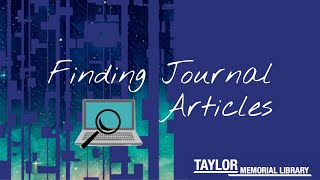 Finding Journal Articles in a Database