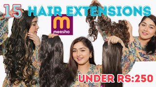 15 Meesho Hair Wigs,Clip in Volumizer, Curly Extensions, Highlighted Patches (Haul + Demo) #meesho