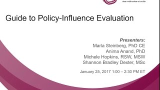NCCMT Spotlight Webinar: Guide to Policy-Influence Evaluation