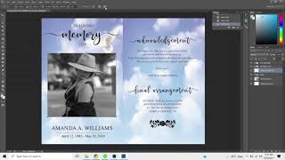 How to edit PDF Funeral Program Template Using Photoshop