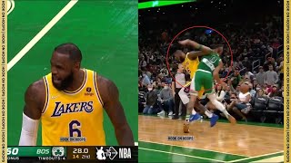Lebron James PISSED OFF at the REF after A no call Foul against TATUM