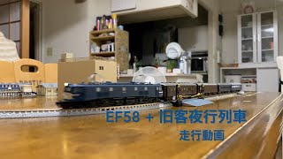 Nゲージ EF58+旧客夜行列車走行動画