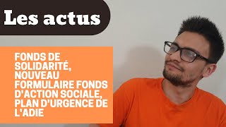 AUTOENTREPRENEUR ACTUALITÉ : fonds solidarité, fonds d'action sociale, plan d'urgence ADIE #COVID19