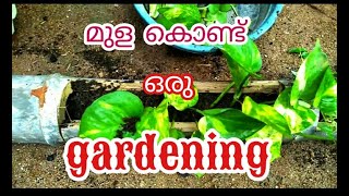 മുള ഉപയോഗിച്ച് ഒരു ഗാർഡനിങ് ( how to make bamboo gardening )