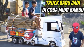 TRUK BARU JADI COBA MUATAN BAMBU FULL!!