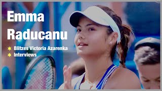 Emma Raducanu loses just two games in demolition job over Victoria Azarenka.