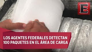 Decomisan en el AICM 120 kilos de cristal con un valor de mil 500 mdp