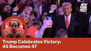 45 becomes 47: Trump takes victory lap at packed DC arena on eve of historic inauguration