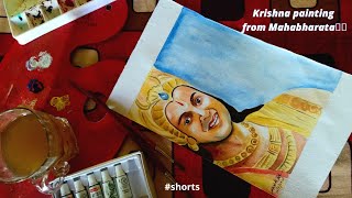 Lord Krishna Watercolor Painting from Mahabharat by Shristi raj #shorts