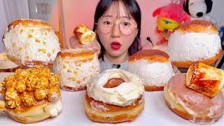 W Style Donuts🍩 Corn Cream🌽 Popcorn🍿 Tiramisu Marshmallow Donuts Eating Show. Dessert Mukbang