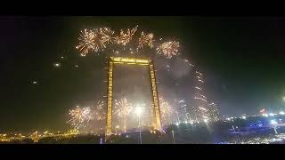 Dubai frame firework New year 2025