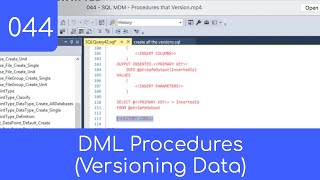 044 - Procedures that Version Data - SQL Master Data Management