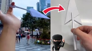 How To Make A SECRET Kunai With Paper From Home - Ninja Training 101..🥷