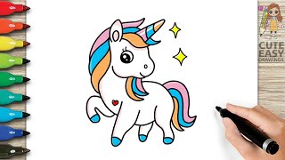 How to Draw Cute Unicorn Step by Step Easy