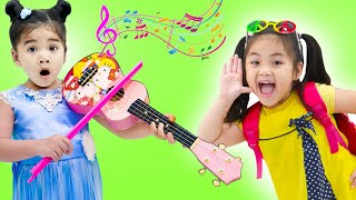 Suri & Cherry Pretend Play w/ Musical Instruments Kid Toys
