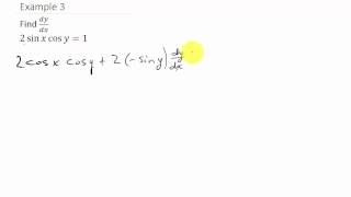 Implicit Differentiation Example 3