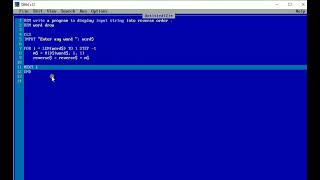 Qbasic Program using MID string function #3 Program to display string into reverse order