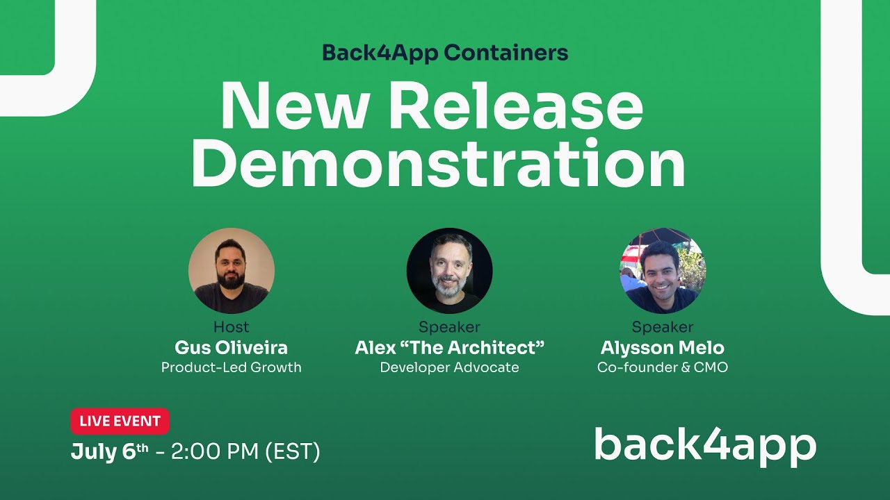 Back4app Containers Demonstration Live Youtube