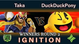 Ignition #34  WINNERS ROUND 2 - Taka (Captain Falcon) vs DuckDuckPony (Pac Man)