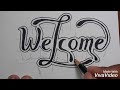 3d writing welcome easy drawing on paper