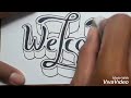 3d writing welcome easy drawing on paper