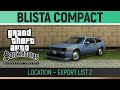 GTA San Andreas: Definitive Edition - Blista Compact Location - Export List #2🏆