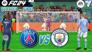 Manchester City vs PSG - Quarter Final - Penalty Shootout - UCL 23/24 - Mbappe vs Haaland