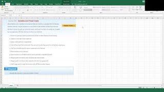 ACC406, Chapter 3, Variable and Fixed Costs (Ex 3-6, Solution)