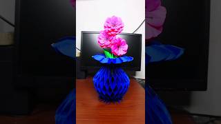 Amazing flower vase using paper #flowervase #diy #trending #viralvideo