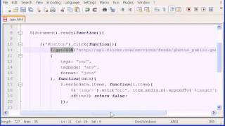jQUERY PART 11 getJSON Method with Flickrs API