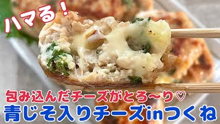 包み込んだチーズが流れ出る♪しそ入りチーズin鶏つくね【節約ごはん おうちごはん おかず 料理 レシピ 簡単レシピ 今日のごはん 作り置き】⁡