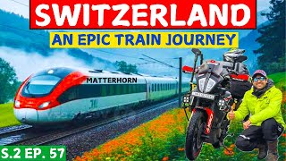 Epic Train Journey in Switzerland🇨🇭by an Indian Biker | Matterhorn, India to Switzerland ride Ep. 57