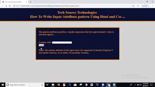 How To Write Input Attribute Pattern using Html | Pattern Input Attribute