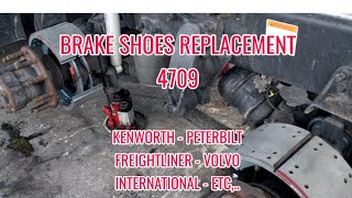 brake shoes 4709  replacement Freightliner Kenworth Volvo Peterbilt international brake adjustment